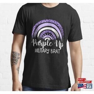 Purple Up Military Brat Boho Rainbow Gear Essential Tshirt Unisex